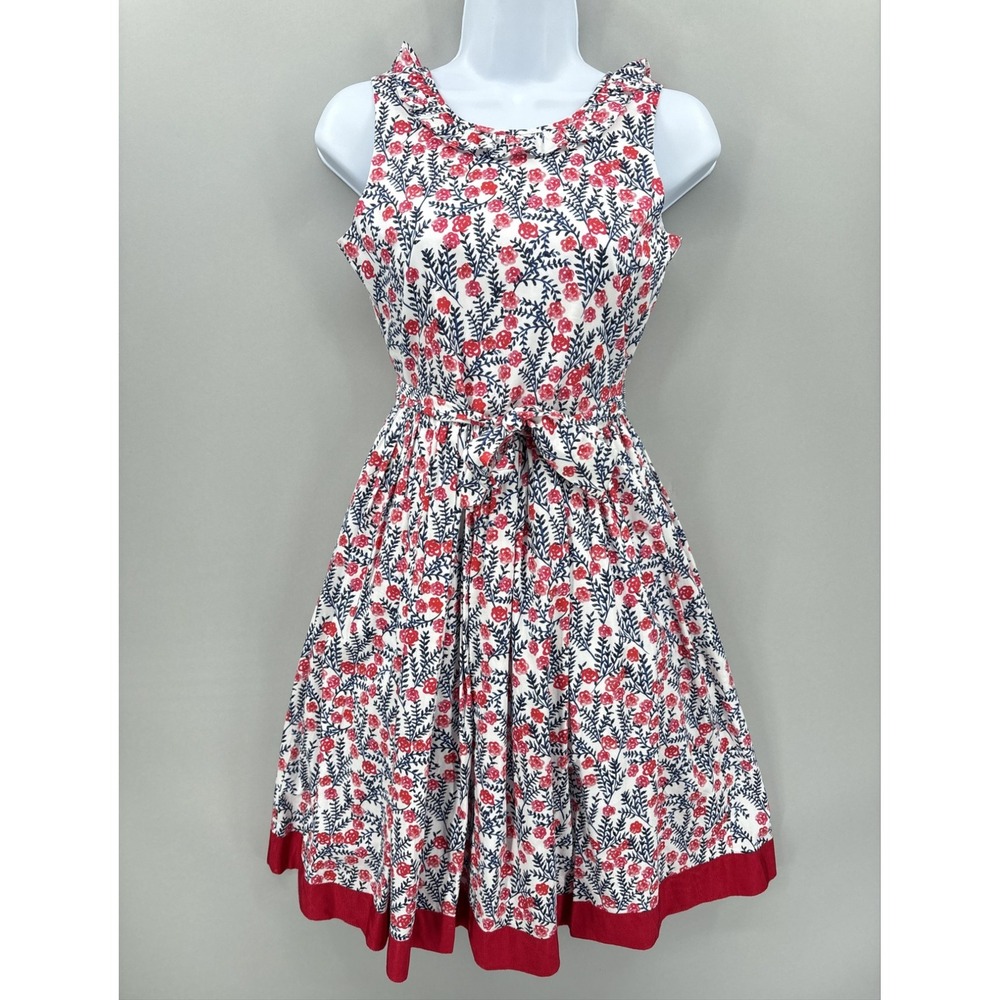 Oscar De La Renta Dress Girls 14 Multicolor Floral Sleeveless Belted Knee Length
